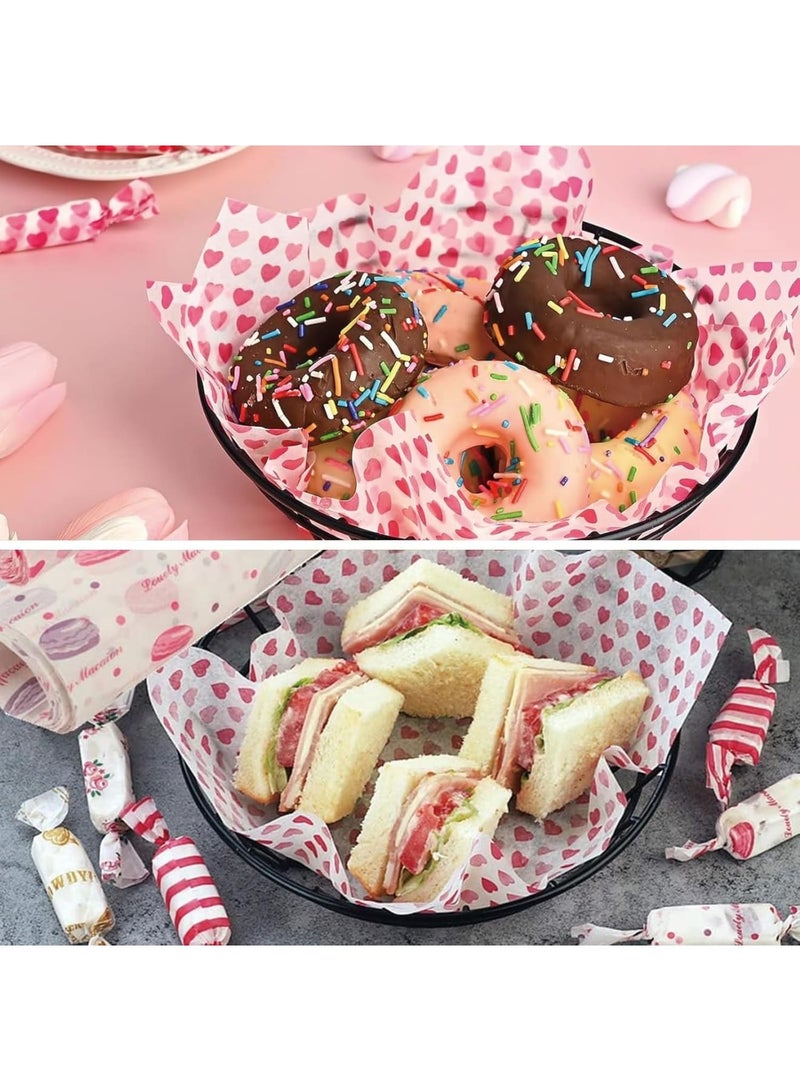 SYOSI Greaseproof Paper, Waterproof Wax Papers Sheets for Crafting Cheese Nougat Chocolate,Sandwiches, Burgers, Food Grade Wrap Paper for Party, Picnic, Festival, BBQ,9.84 X 8.46inches (5 Styles) - Image 4