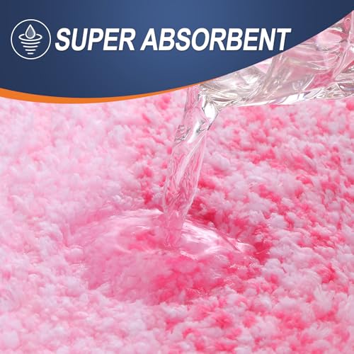 OLANLY Bathroom Rug Mat 24x16, Extra Soft and Absorbent Microfiber Bath Rugs, Non-Slip Plush Shaggy Bath Carpet, Machine Wash Dry, Bath Mats for Bathroom Floor, Tub and Shower, Pink - Image 4