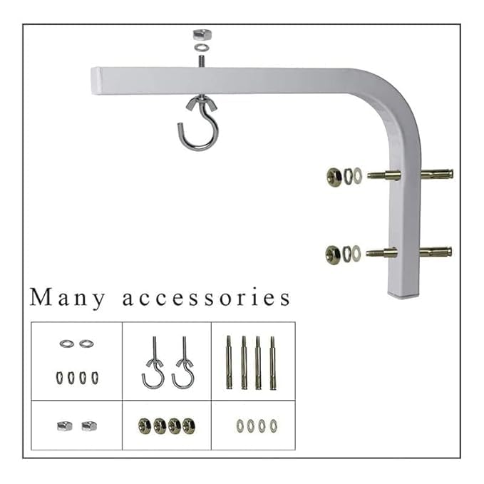 Skybright حامل فولاذي متميز على شكل L لشاشة العرض - بطول 11 بوصة قابل للتحريك والتعديل، يأتي مع خطافات وبراغي مطلية بالفولاذ - Image 5