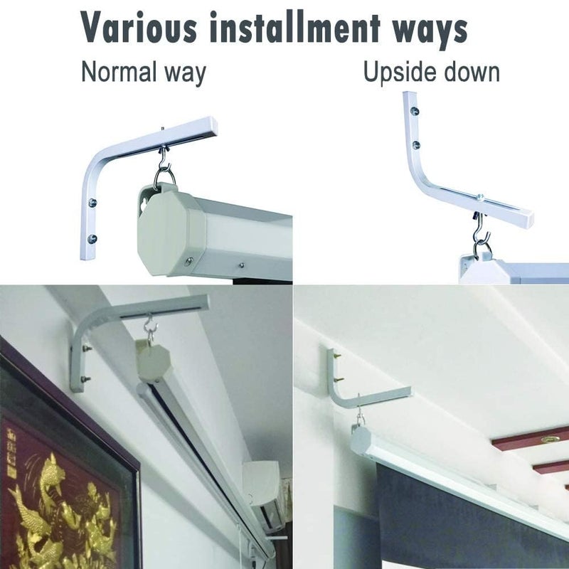 Skybright حامل فولاذي متميز على شكل L لشاشة العرض - بطول 11 بوصة قابل للتحريك والتعديل، يأتي مع خطافات وبراغي مطلية بالفولاذ - Image 3