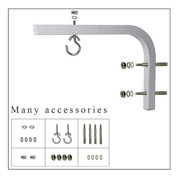 Skybright حامل فولاذي متميز على شكل L لشاشة العرض - بطول 11 بوصة قابل للتحريك والتعديل، يأتي مع خطافات وبراغي مطلية بالفولاذ - Image 2