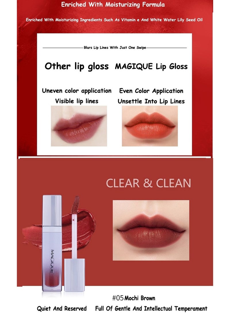 ماجيك ملمع شفاه مخملي مقاوم للماء من ماركة بريلو دي لابيوس، ملمع شفاه مخملي غير لامع - Image 5