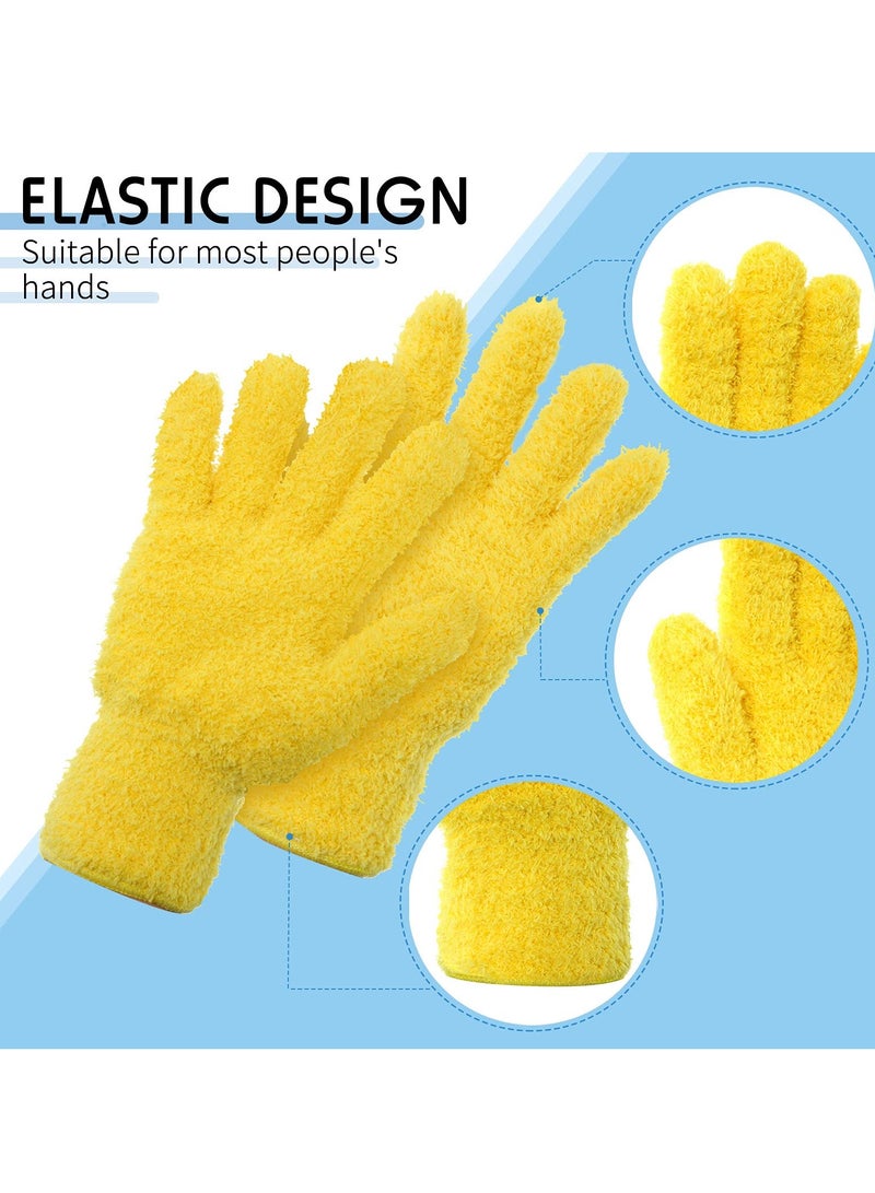 Barakah 4 Pairs Microfiber Cleaning Gloves, Reusable No-Scratch Washable Dusting Mittens for Kitchen, House, Cars, Plants, Mirrors, Lamps, Blinds, Household Dusting Tools - Image 3