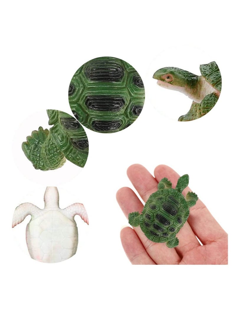 Excefore 8 Pcs Turtle Figurines Toys, Durable Model Tortoise Toys, Realistic Small Tortoise, Miniature Figurines for Kids Toddler Bathtub, Party Ornaments  - Image 2