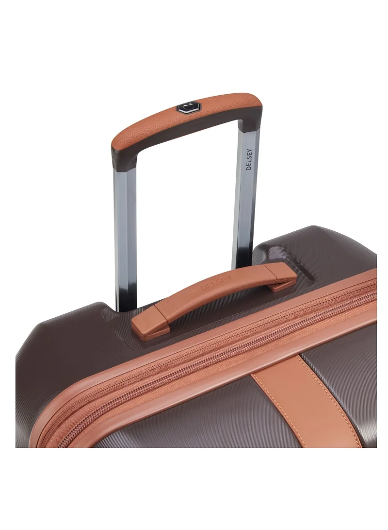 DELSEY Paris Promenade Hard 2.0 70cm Hardcase 4 Double Wheel Expandable Check In Luggage Trolley Chocolate