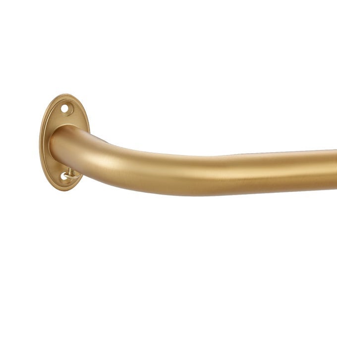 ROOM DARKING CURTAIN ROD 2853 INCH ADJUSTABLE WINDOW CURTAIN RODS WRAP AROUND 1INCH DIAMETER SINGLE SPLICING CURTAIN ROD WARM GOLD
