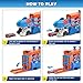 VATOS Toddler Truck Toy Ejection Folding Dinosaur Track Portable Truck Car with 8 Race Cars Best Gift Toy Cars Set for Toddlers 3 4 5 6 7 Years Old - Image 3