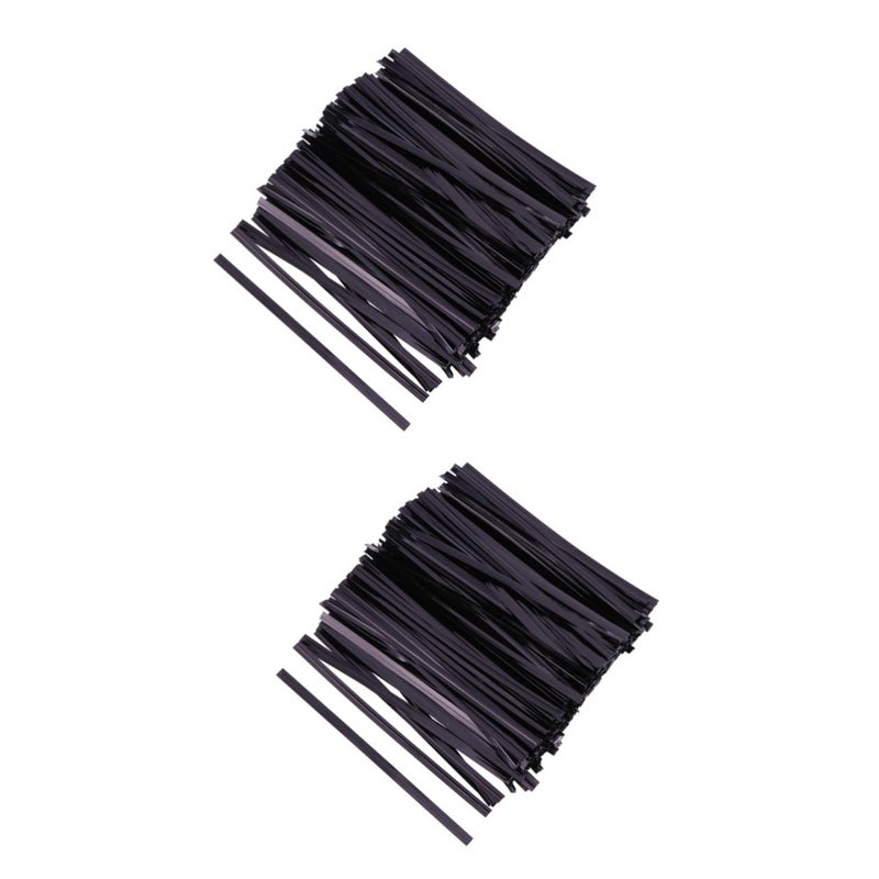 PartyKindom 1600pcs Metallic Twist Ties For Candy Bags Crafts Wedding Birthday Party Favors Black - Image 2