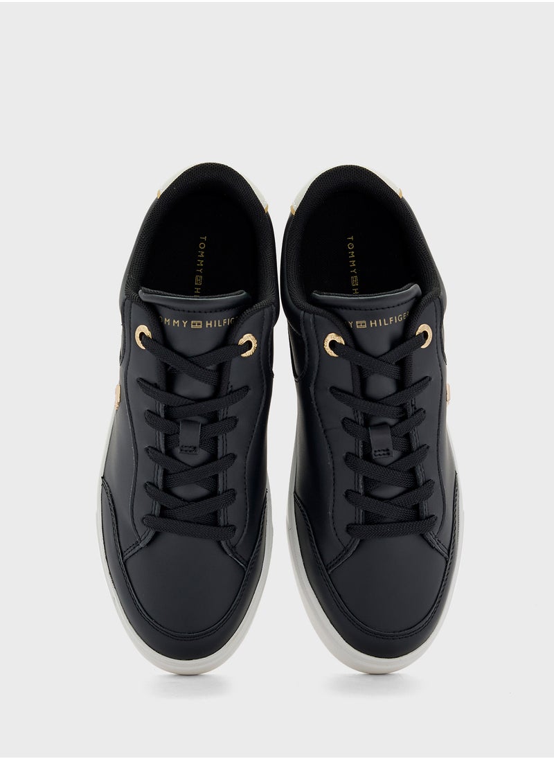 TOMMY HILFIGER Logo Detail Lace Up Low Top Sneakers  - Image 4