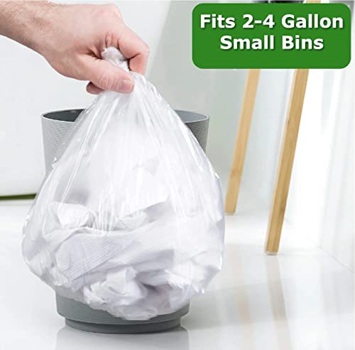 CCLINERS 4 Gallon Trash Bags Small Bathroom Garbage Bags Clear Plastic Wastebasket Trash Can Liners for Home and Office Bins, 200 Count - Image 5
