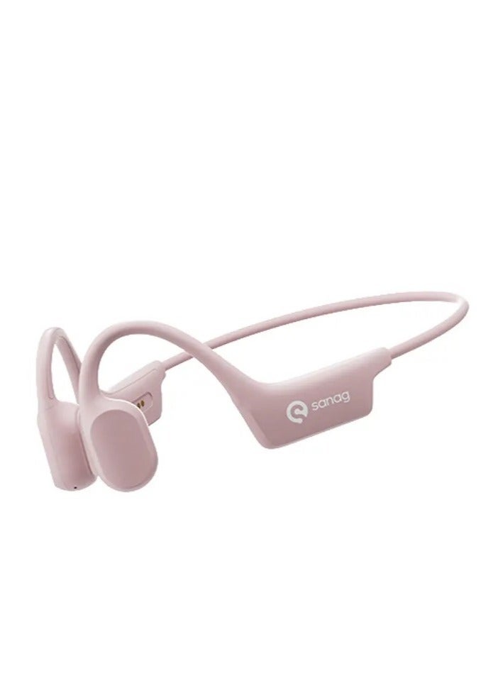 ساناج سماعات رياضية لاسلكية بلوتوث بتصميم شريط حول الرقبة مقاومة للعرق بتقنية التوصيل الهوائي - Image 1