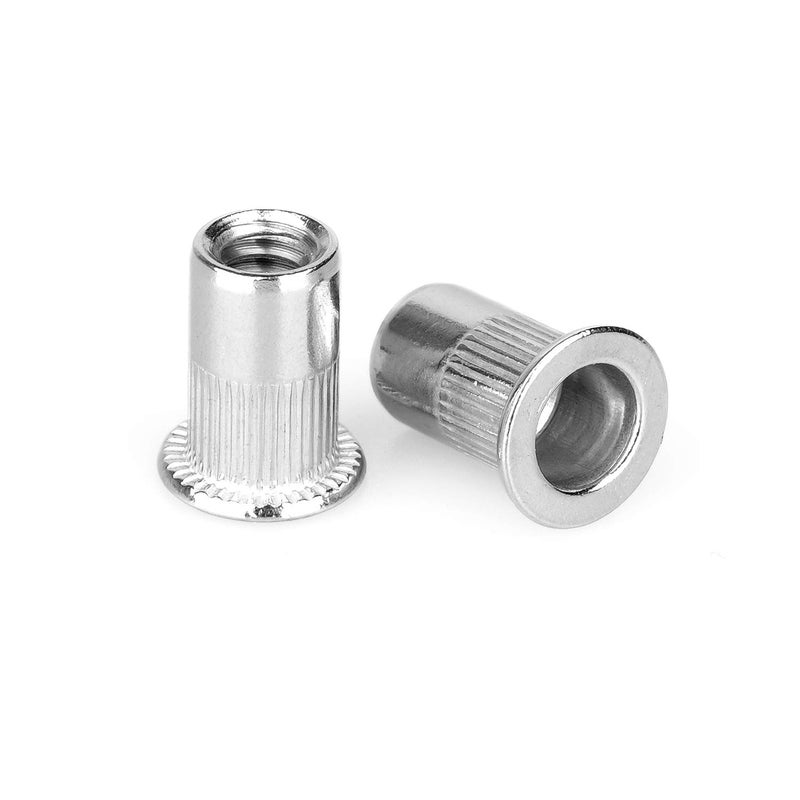 Anwenk 40Pcs 1/4â€-20 Rivet Nuts Stainless Steel Threaded Insert Nut 1/4-20UNC Nutsert Rivnuts Flat Head Knurled Body - Image 4