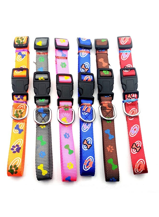 حزام أنيق للكلاب، طوق مطبوع عليه عظمة ومخالب للكلاب متوسطة الحجم بمقاس رقبة من 12 بوصة إلى 19 بوصة قابل للتعديل - عبوة من قطعة واحدة - Image 1