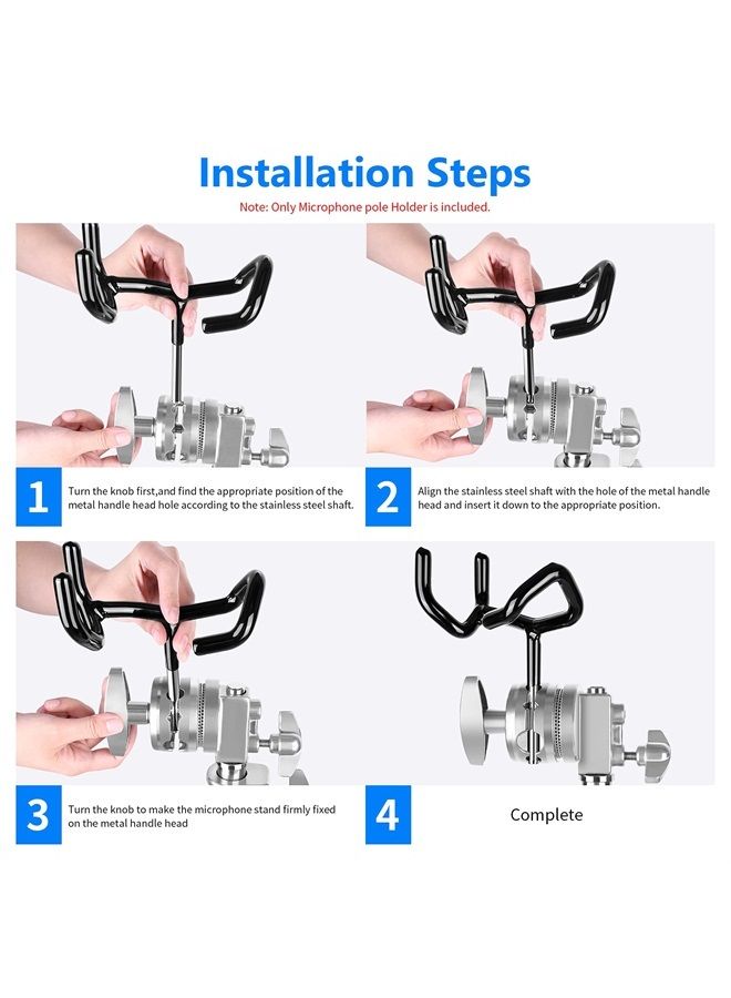 NEEWER Metal Microphone Boom Support Holder for C-Stands and Mic Stands, Black - Image 2