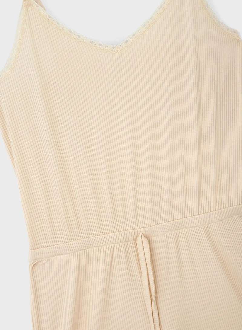 dagi Strappy Ribbed Playsuit