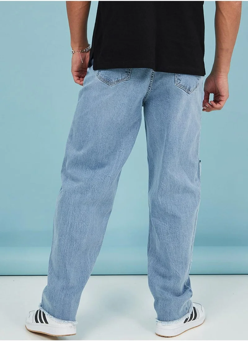 Styli Colour Block Relaxed Fit Jeans