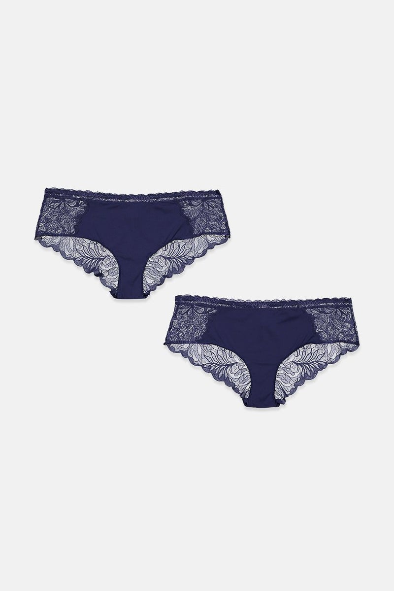 Tchibo Women 2 Pcs Slips Panty, Navy  - Image 1