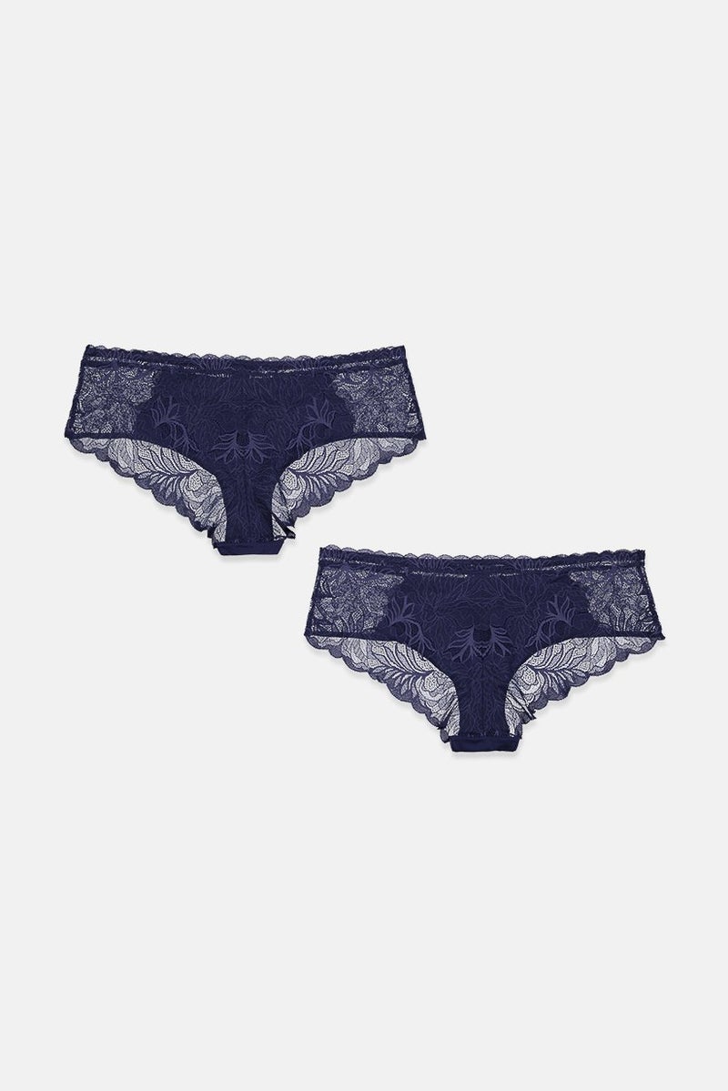 Tchibo Women 2 Pcs Slips Panty, Navy  - Image 2