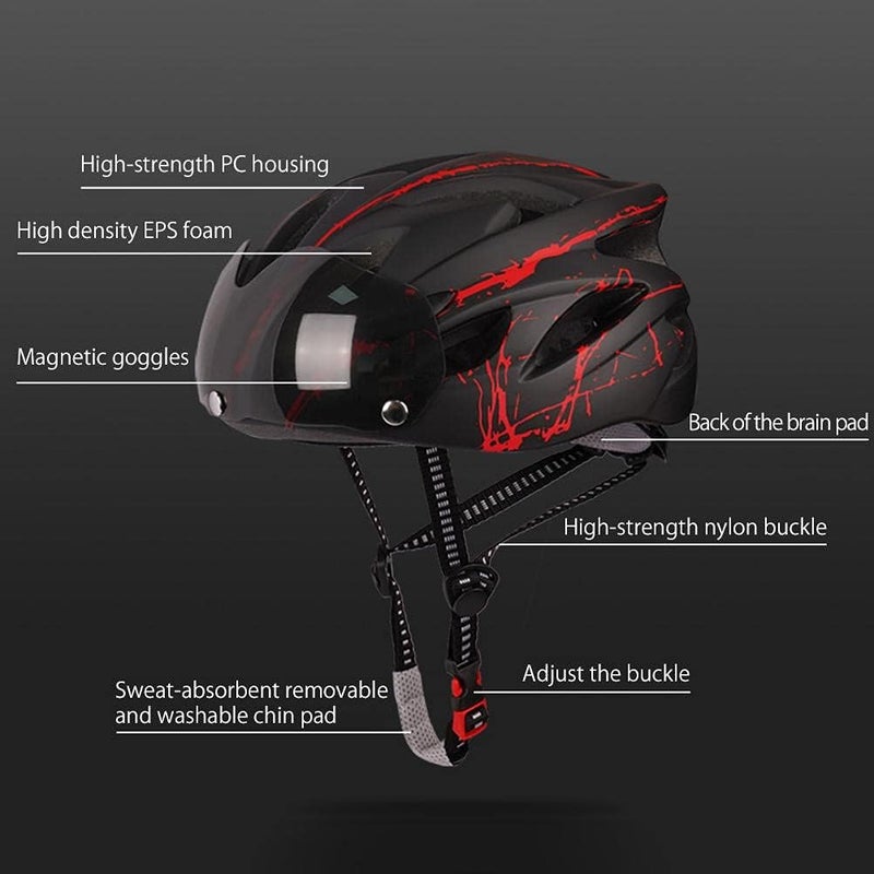 shenruifa Bike Helmet for Adults with Magnetic Visor - Blue Black - Image 3