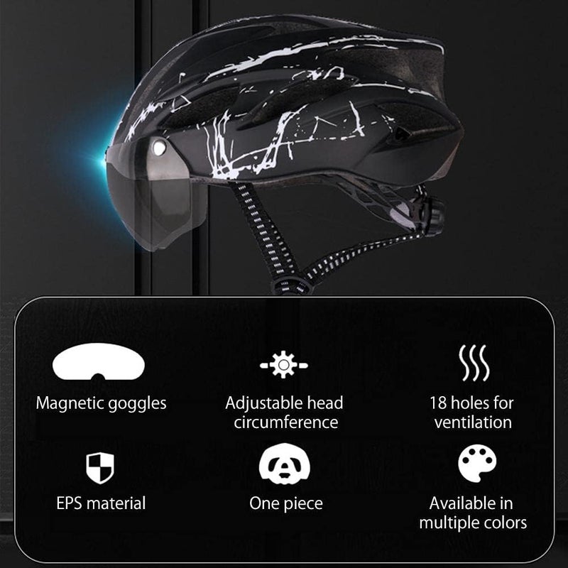 shenruifa Bike Helmet for Adults with Magnetic Visor - Blue Black - Image 5