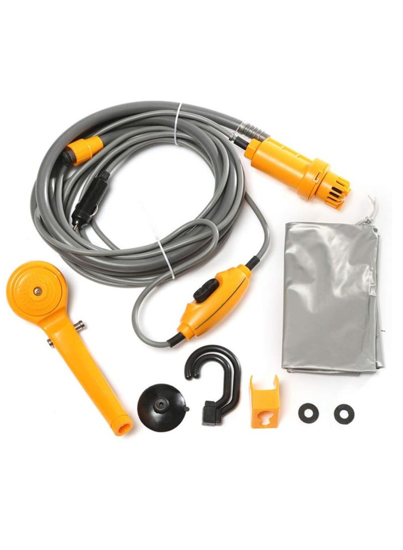 Denx 12V Portable Car Washer - Pumps Water from Bucket into a Steady, Gentle Shower Stream for Camping, Travel, Beach, Swimming, Pets, Outdoor & Indoor - Image 3