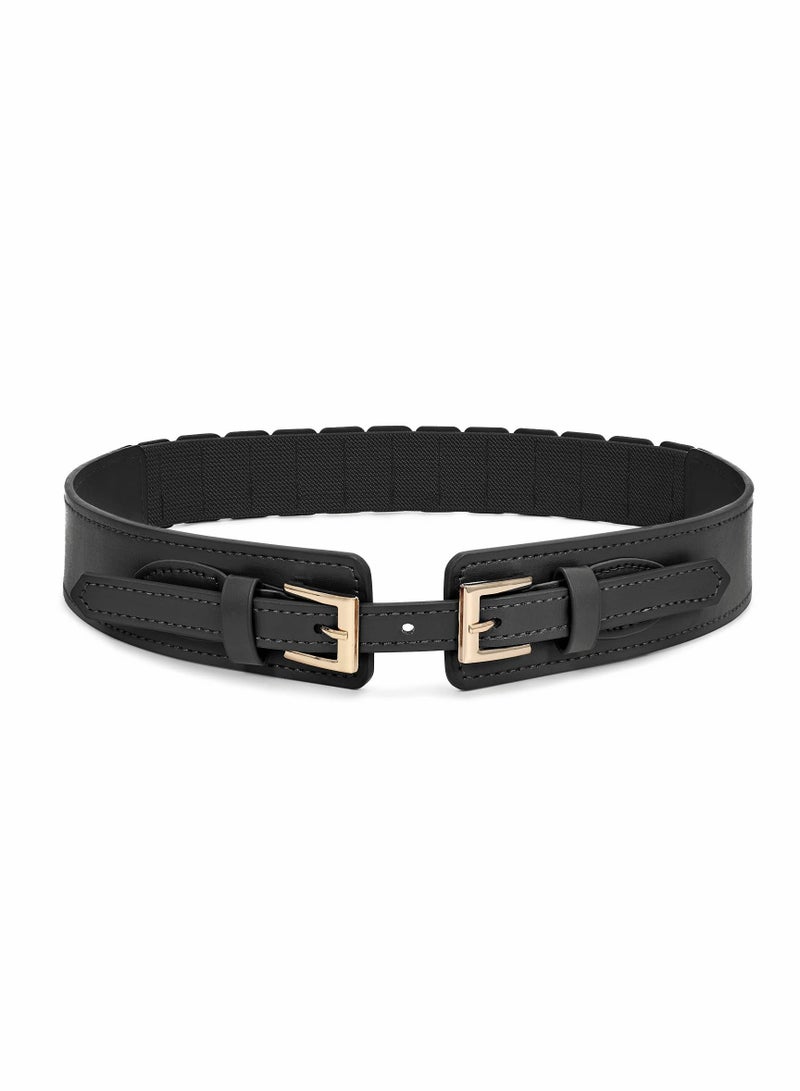 SYOSI Women Wide Waist Belt for Dress Ladies Cinch Leather Belt for Girls Accessories Fashion Women Belt Vintage Buckle PU Elastic Stretchy Corset Cinch Belt Retro Cinch Wide Waist Belt - Image 1