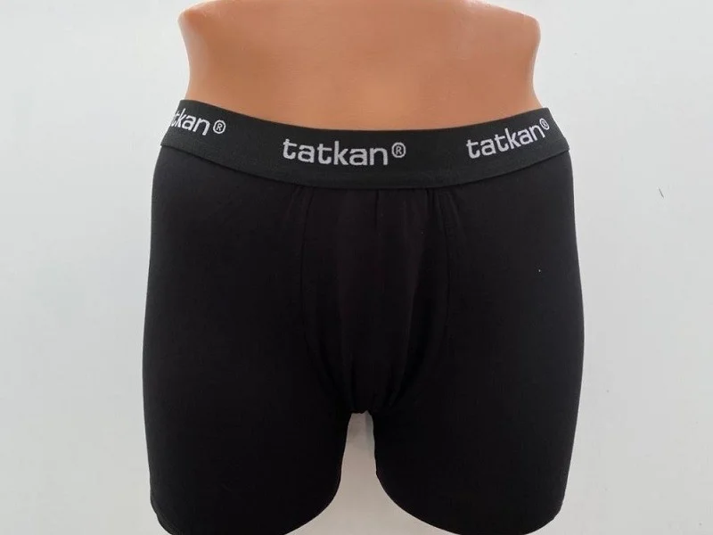 Tatkan Men's 5-Piece Modal Combed Cotton (Flexible with Lycra) Sport Cut Slim Fit Boxer Briefs (Black)