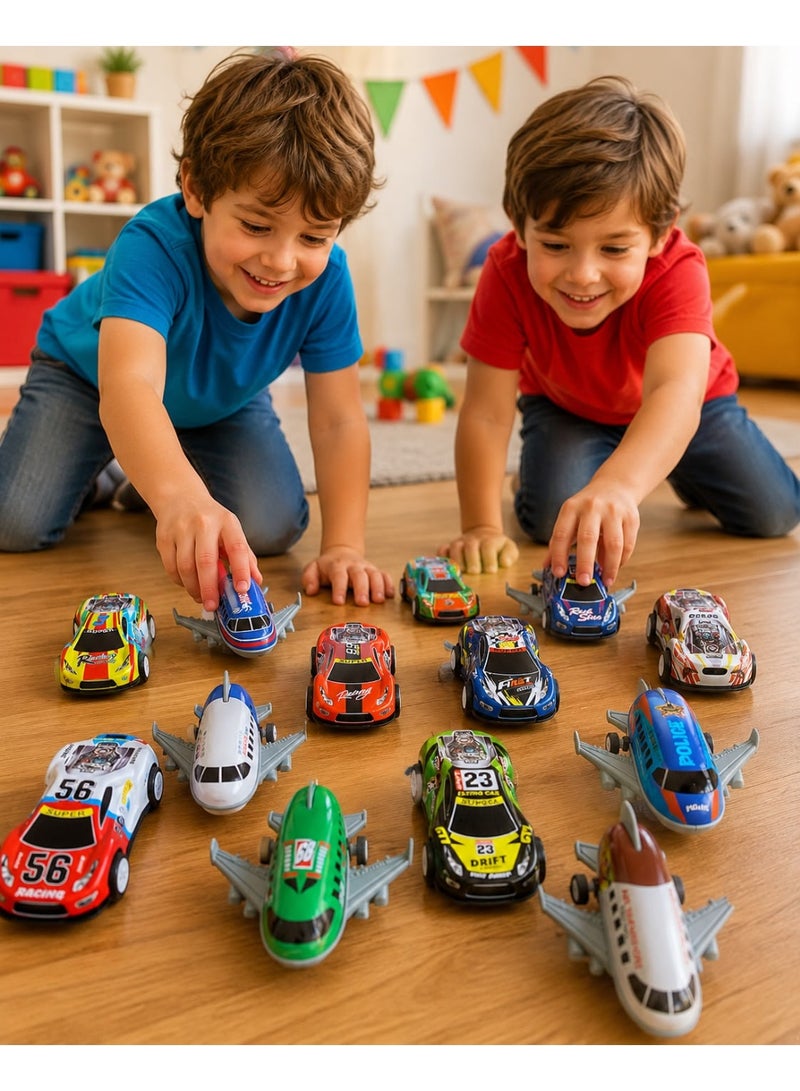 First Choice Kids' Toys – 4-Piece Assortment of Fast Racing Cars and Planes, Pull-Back Action, Perfect Gift for Kids - Image 4