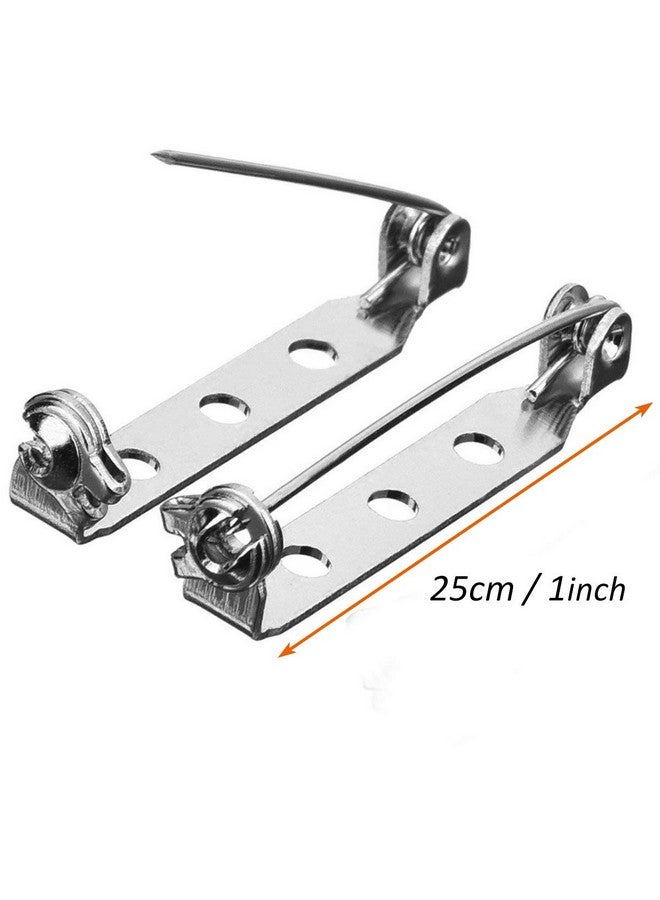 STARVAST 200 Pcs Silver Tone Brooch Pin Backs Clasp 1 Inch Bar Pins Findings 3 Holes Safety Pins For Badge Insignia Citation Bars Making Corsage Name Tags Toy Pins And Jewelry Making By Starvast - Image 3