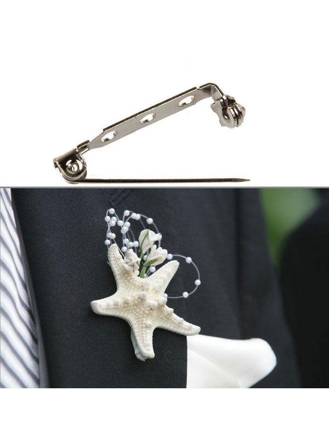 STARVAST 200 Pcs Silver Tone Brooch Pin Backs Clasp 1 Inch Bar Pins Findings 3 Holes Safety Pins For Badge Insignia Citation Bars Making Corsage Name Tags Toy Pins And Jewelry Making By Starvast - Image 4