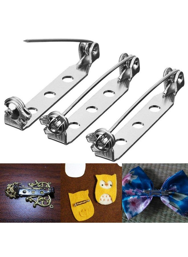 STARVAST 200 Pcs Silver Tone Brooch Pin Backs Clasp 1 Inch Bar Pins Findings 3 Holes Safety Pins For Badge Insignia Citation Bars Making Corsage Name Tags Toy Pins And Jewelry Making By Starvast - Image 5