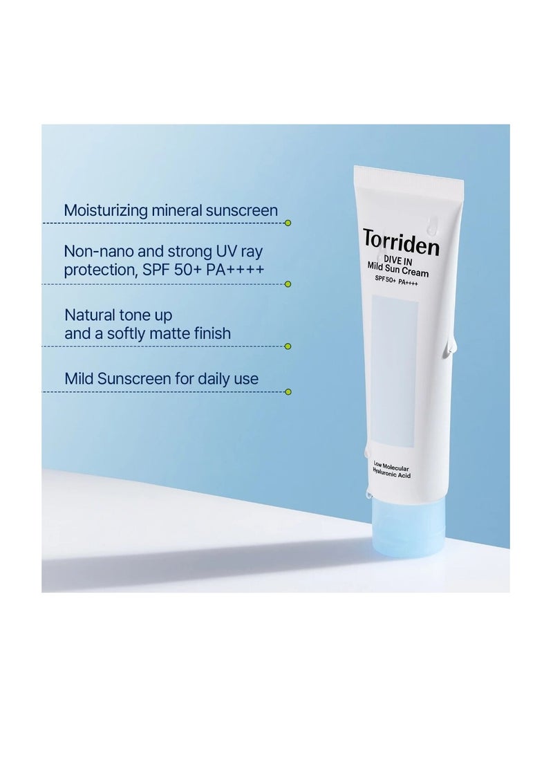 Torriden Torriden Mini Size Trial - DIVE IN Mild Sunblock - Mineral Sunscreen for All Skin Types, SPF 50+ PA++++, 20ml  - Image 4