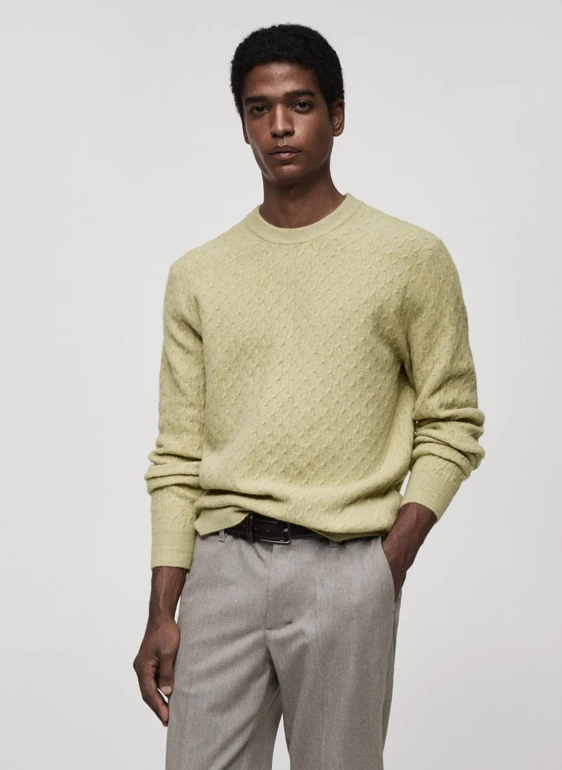 مانجو مان Marbled Knitted Structure Sweater