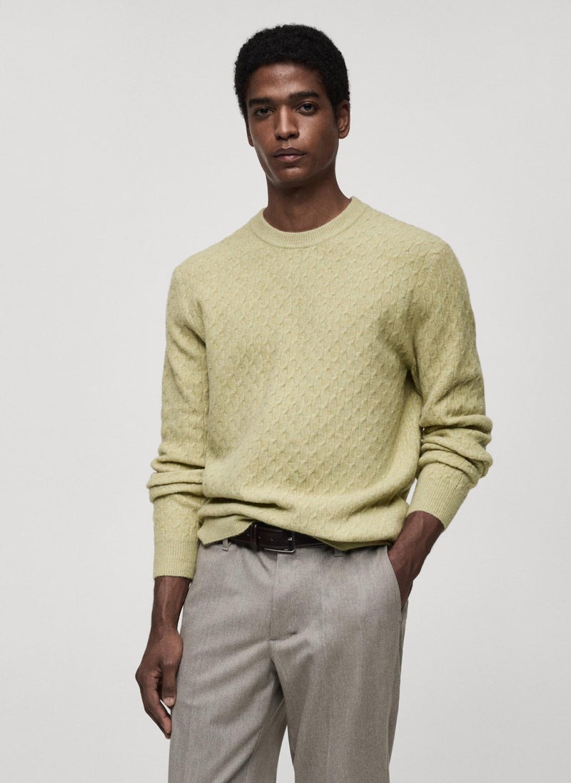 Mango Man Marbled Knitted Structure Sweater  - Image 1