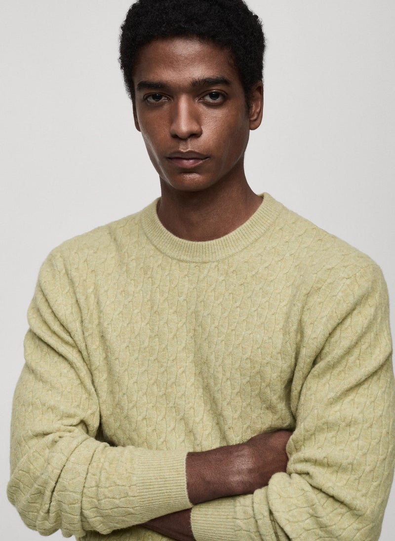 Mango Man Marbled Knitted Structure Sweater  - Image 3