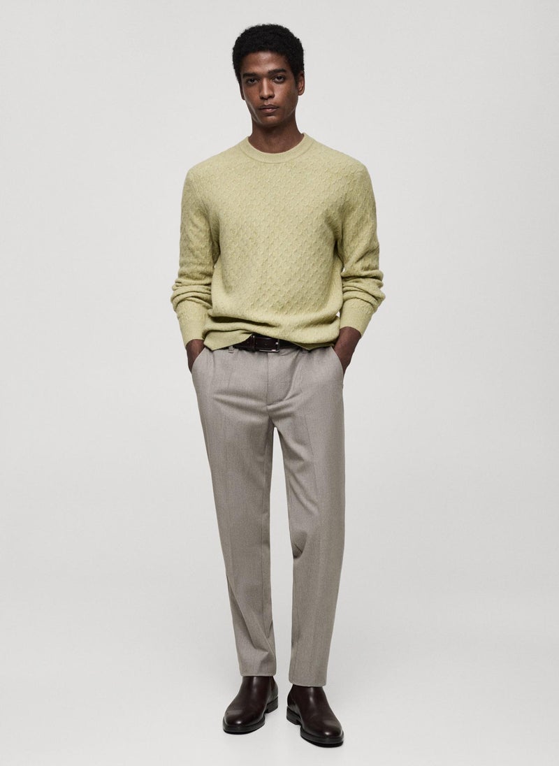 Mango Man Marbled Knitted Structure Sweater  - Image 5