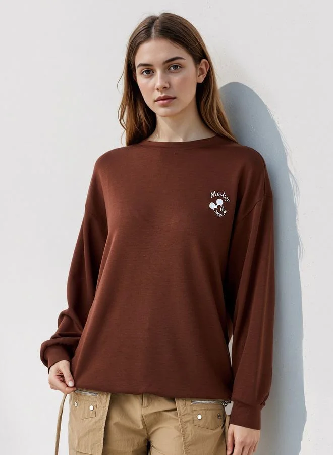 Mickey Mouse Embroidered Sweatshirt
