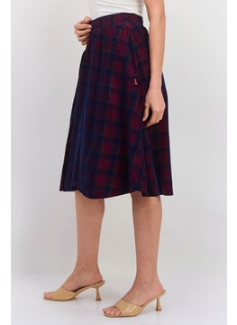 Robe Di Kappa Women Plaid Midi Skirt, Navy Combo  - Image 2