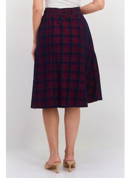 Robe Di Kappa Women Plaid Midi Skirt, Navy Combo  - Image 3