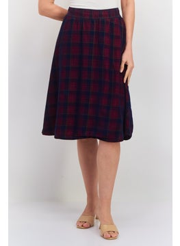 Robe Di Kappa Women Plaid Midi Skirt, Navy Combo  - Image 1