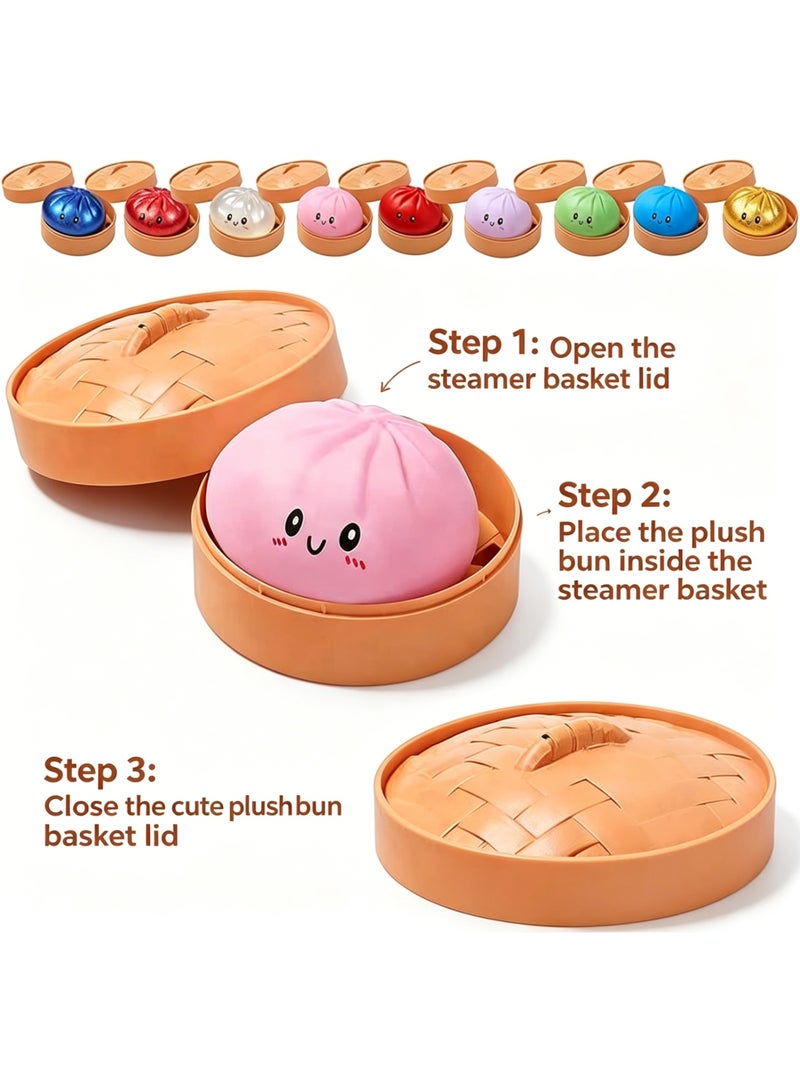 QITAI Glitter Dumpling, Glitter Dumpling Squishy with Box, Dumplings Sensory Squeeze Toy for Stress Relief (Pink) - Image 4