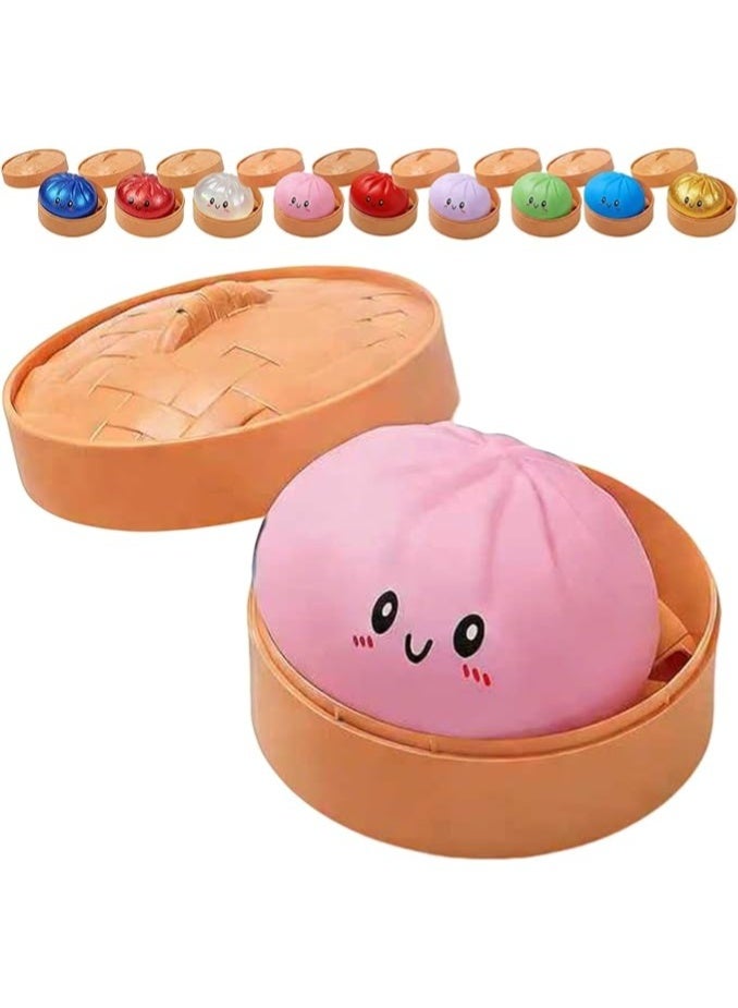 QITAI Glitter Dumpling, Glitter Dumpling Squishy with Box, Dumplings Sensory Squeeze Toy for Stress Relief (Pink) - Image 1