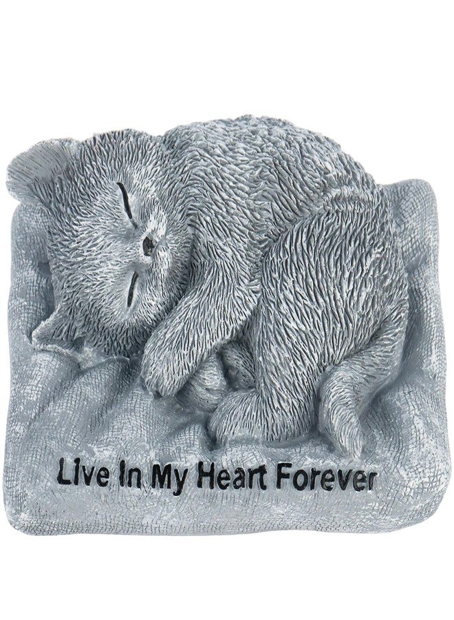 Dmnnlp Sleeping Cat Memorial Stones Statue Small 4.3x3.3x1.8in, Peaceful Sleeping Cat Statue for Garden, Pet Grave Markers, Loss of Pet Sympathy Gift -Gray (Cat Statue1) - Image 1
