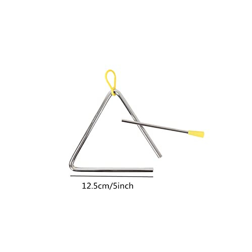 Ebonee 5" Musical Steel Triangle with Striker, 6" Hand Percussion Music Triangles Instrument 5 Inch 6 Inch for Music Learning Practicing Enlightenment (2 Pack) - Image 2
