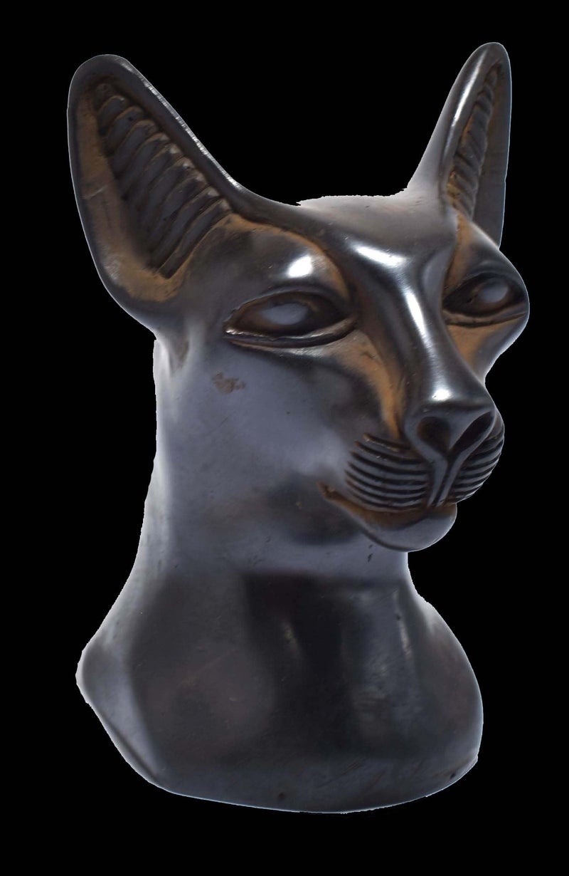immatgar pharaonic bust bastet Statue ancient Egyptian souvenirs gifts for women and men Home Décor Sculpture Pharaohs art (Darck - 10.5 CM long) - Image 3