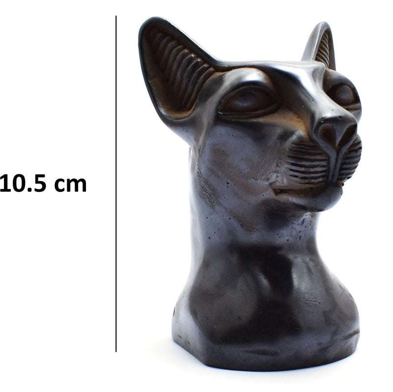immatgar pharaonic bust bastet Statue ancient Egyptian souvenirs gifts for women and men Home Décor Sculpture Pharaohs art (Darck - 10.5 CM long) - Image 2