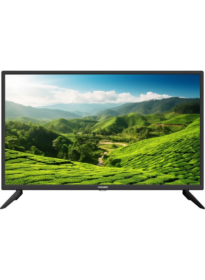 32 Inch HD Smart LED TV – Frameless Design with Remote Control | Wide Viewing Angle 176°/176° that Delivers Bright & Clear Images | 2 USB and 3 HDMI Ports with WIFI and Multi-Language Support SLED-3200SHD