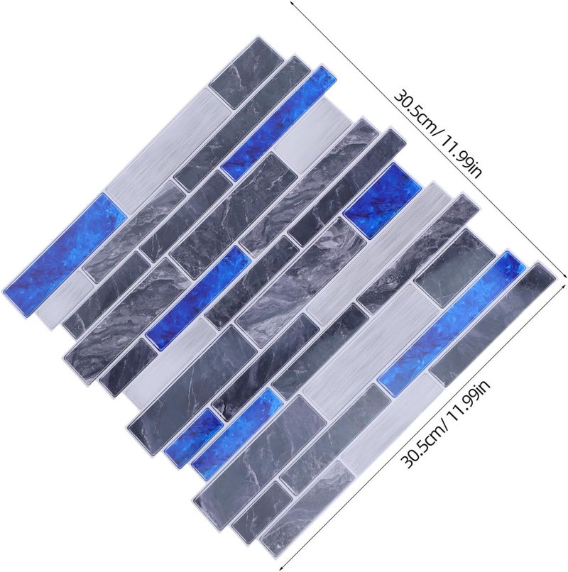 HOMSFOU 10pcs Waterproof Marble Faux PVC Tile Wall Stickers Self-Adhesive Kitchen and Bathroom Wall Decals Oil-Resistant Peel and Stick for Room Decoration - Image 2