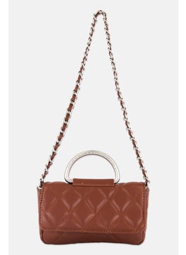 French Connection Women Quilted Crossbody Bag 11 H x 19 L x 5 W cm, Dark Brown  - Image 1