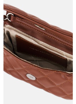 French Connection Women Quilted Crossbody Bag 11 H x 19 L x 5 W cm, Dark Brown  - Image 3